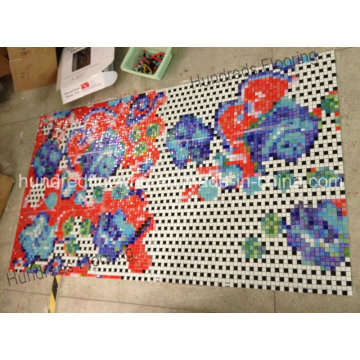 Цветочный узор Стеклянная мозаика настенная плитка (HMP812)